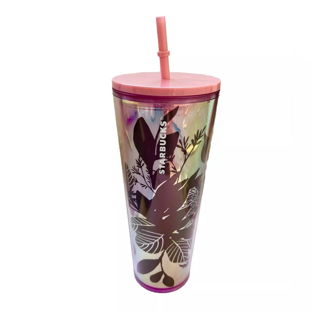 Starbucks Iridescent Pink Floral 2023 24 Oz Tumbler